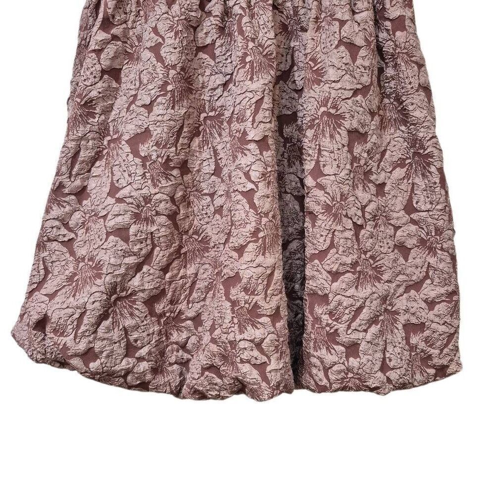 Bohme Women's Mauve Purple Poppies Jacquard Lined Bubble Mini Dress EUC - Picture 3 of 11